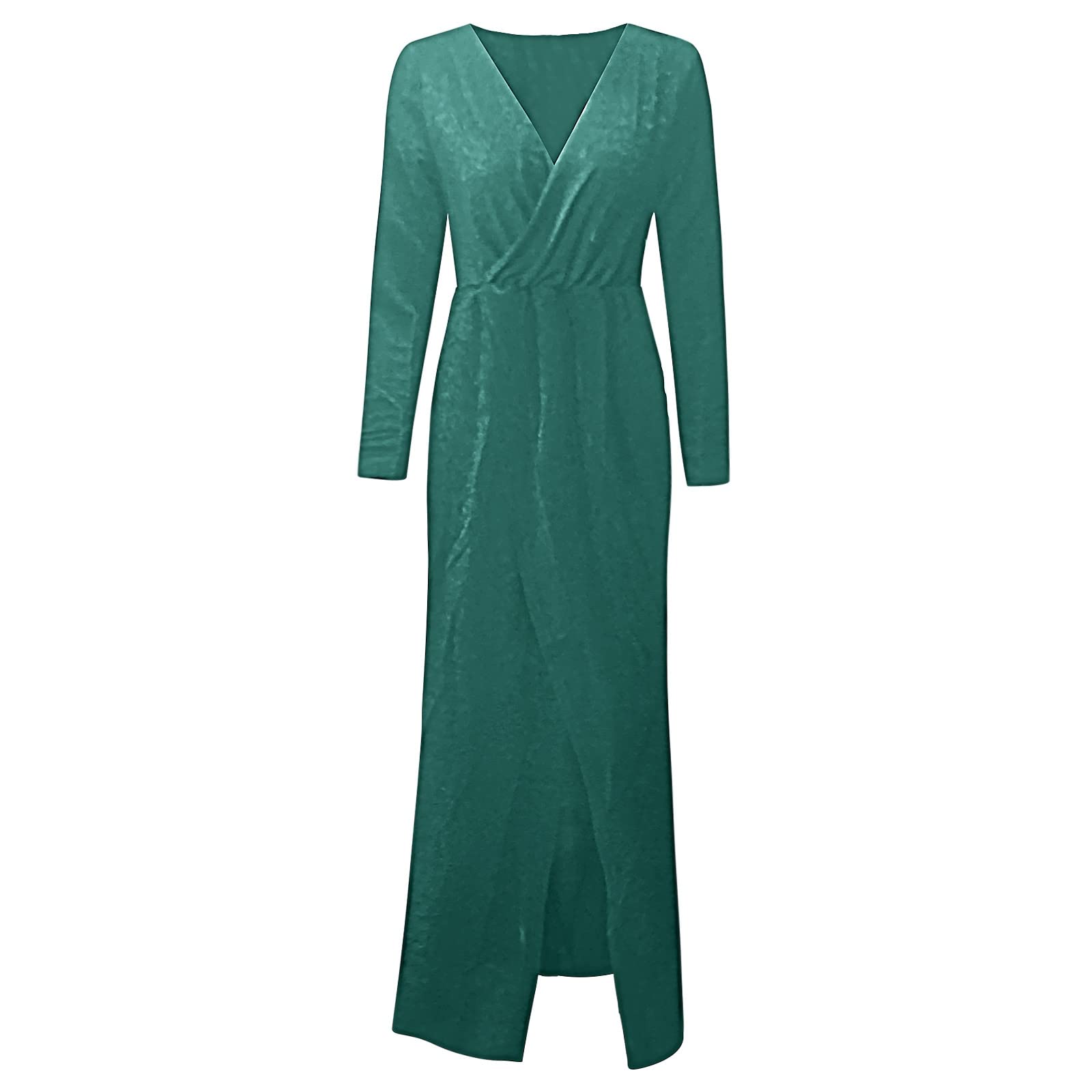 Vestidos de noche largos para mujer, boda, invitado de boda, elegante, vestido de noche, vestido de fiesta, de encaje, gasa, cuello en V, línea A, vestido de baile, elegante, A25