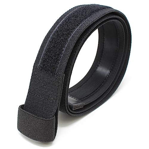 Black No Scratch Flex Web Belt with Buckleless Hook and Loop Closure – No Buckle No Metal and TSA Approved