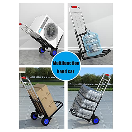 Carretilla plegable portátil de acero con ruedas sólidas miniatura 3