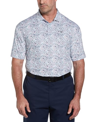 Callaway Men's Short Sleeve Printed Golf Polo Moisture Wicking