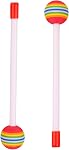 Jeanoko 2PCS Orff Drum Sticks, Mallet and ainbow, Improve Music Perception Drum Sticks Hand Percussion Rainbow Color Exercise Arm Strength for Children Adults for Stage Shows