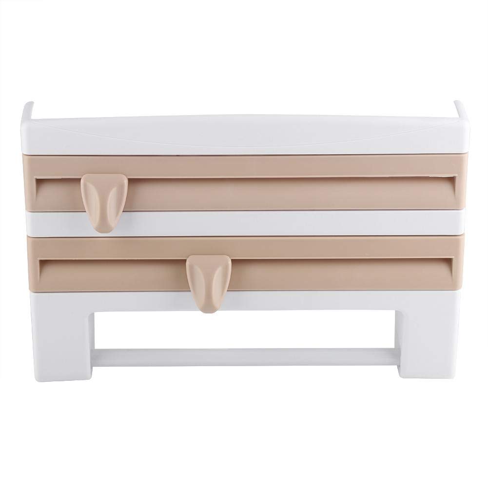 Porta pellicola trasparente da cucina, montaggio a parete, con design ergonomico, per la casa e la cucina, 39 x 10 x 24 cm (cachi)