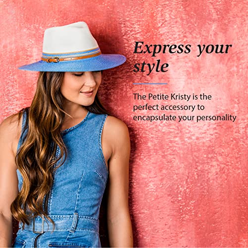 Wallaroo Hat Company Women’s Petite Kristy Fedora – Upf 50+ Sun Protection, Wide Brim, Packable Design, Adjustable Sizing For Smaller Crown Sizes – Sun-Safe Hat For Travel And Everyday (Ivory/Stone) #TOP2