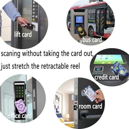 Cordón para el cuello Preppy Cats con carrete retráctil y portatarjetas para llaves del día a día 7