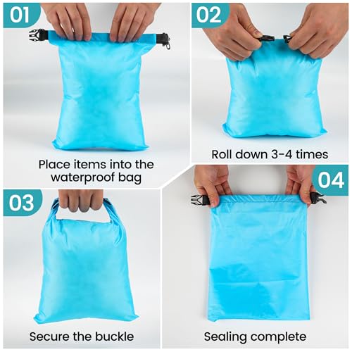 KUOGAS Dry Bag 6 Set wasserdichter Taschen – 1,5L 2,5L 3L 3,5L 5L 8L wasserdichte Beutel & Packsäcke | Perfekt für Outdoor, Wassersport & Camping | Ultraleicht & Robust