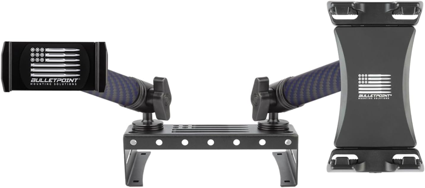 Bulletpoint Metal Dash Mount Phone + Tablet Holder Bundle Compatible with 2015-2020 Ford F150 & 2017-2022 F250/F350 Super Duty - Dual 20mm Ball Dash F150 Phone Mount