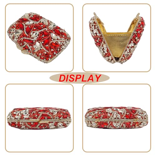 Image of Colorful Crystal Clutch Box Handbag Women Sparkling Evening Bags for Wedding Party Prom Purse