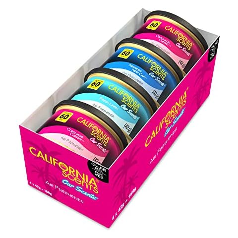 Car Air Fresheners, California Scents Car Scent, New Car Smell, Set of 4, Assortment Cover