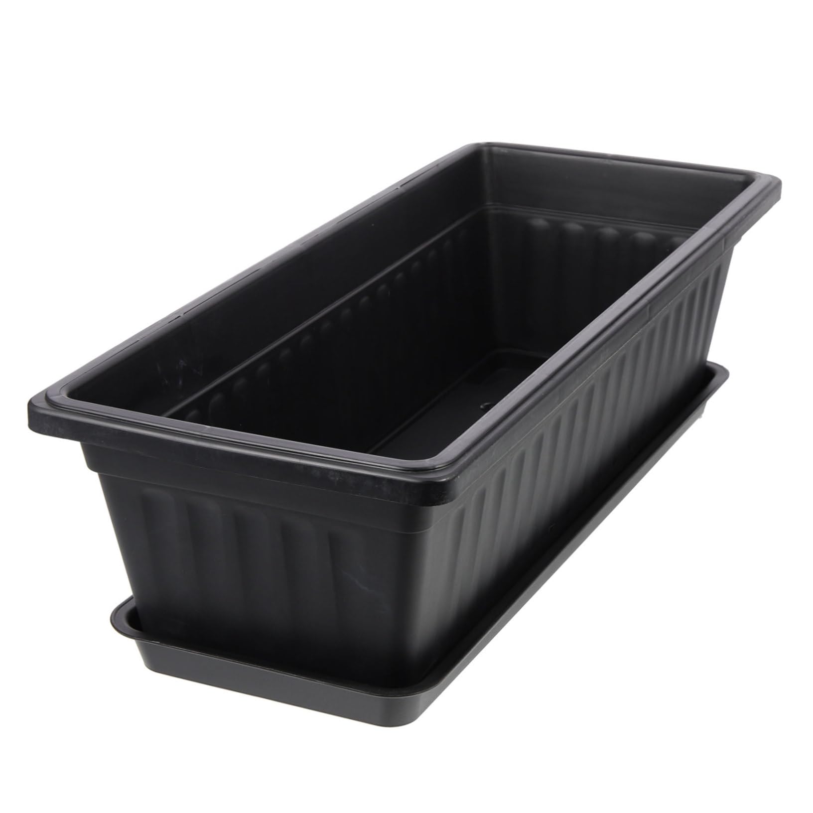 CIYODO 4 macetas de plástico para vegetales, macetas rectangulares grandes de plástico, macetas de flores para interiores y exteriores, macetas para plantas de interior, macetas para el hogar