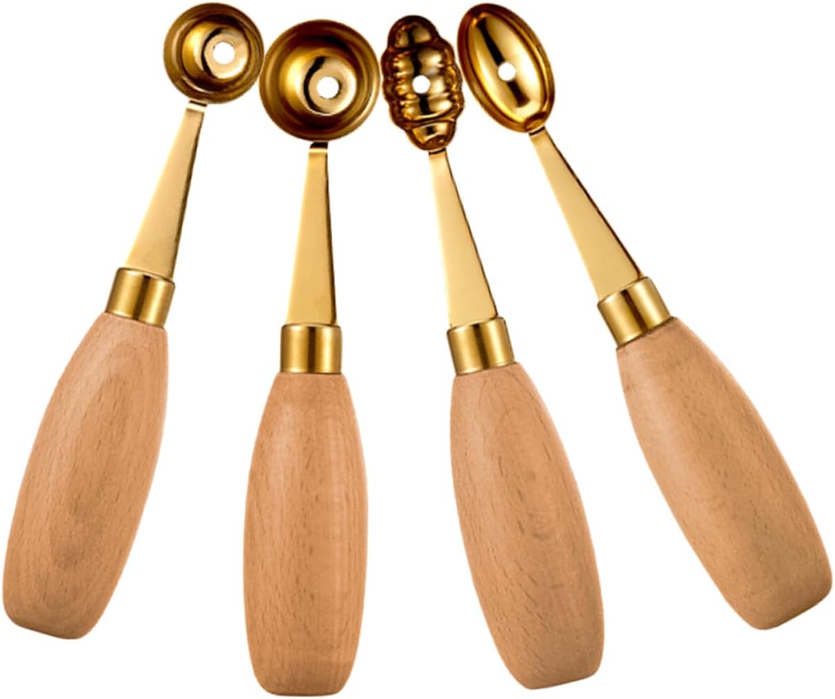 PRETYZOOM 4pcs Melon Baller Scoop Ice Scoop Multi Function Fruit Carving Tool Stainless Melon Ball Maker for Dessert