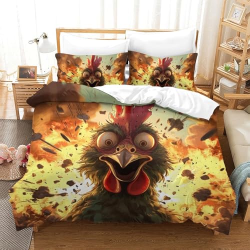 Housse de couette Le Coq microfibre super douce et respirante 3D
