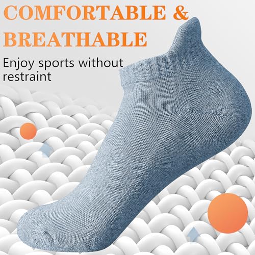 Image of Ankle Socks for Women and Men Heel Tab Athletic Socks Running Athletic Low Cut Tab Socks Sports No Show Sock 6 Pairs