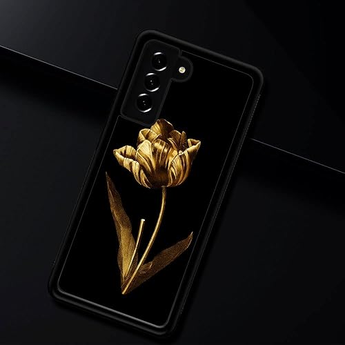 Miniatura 5 de DAIZAG Funda compatible con Samsung Galaxy S23 Plus, Art Golden Rose para hombre y mujer, protección a prueba de golpes, antiarañazos, TPU para
