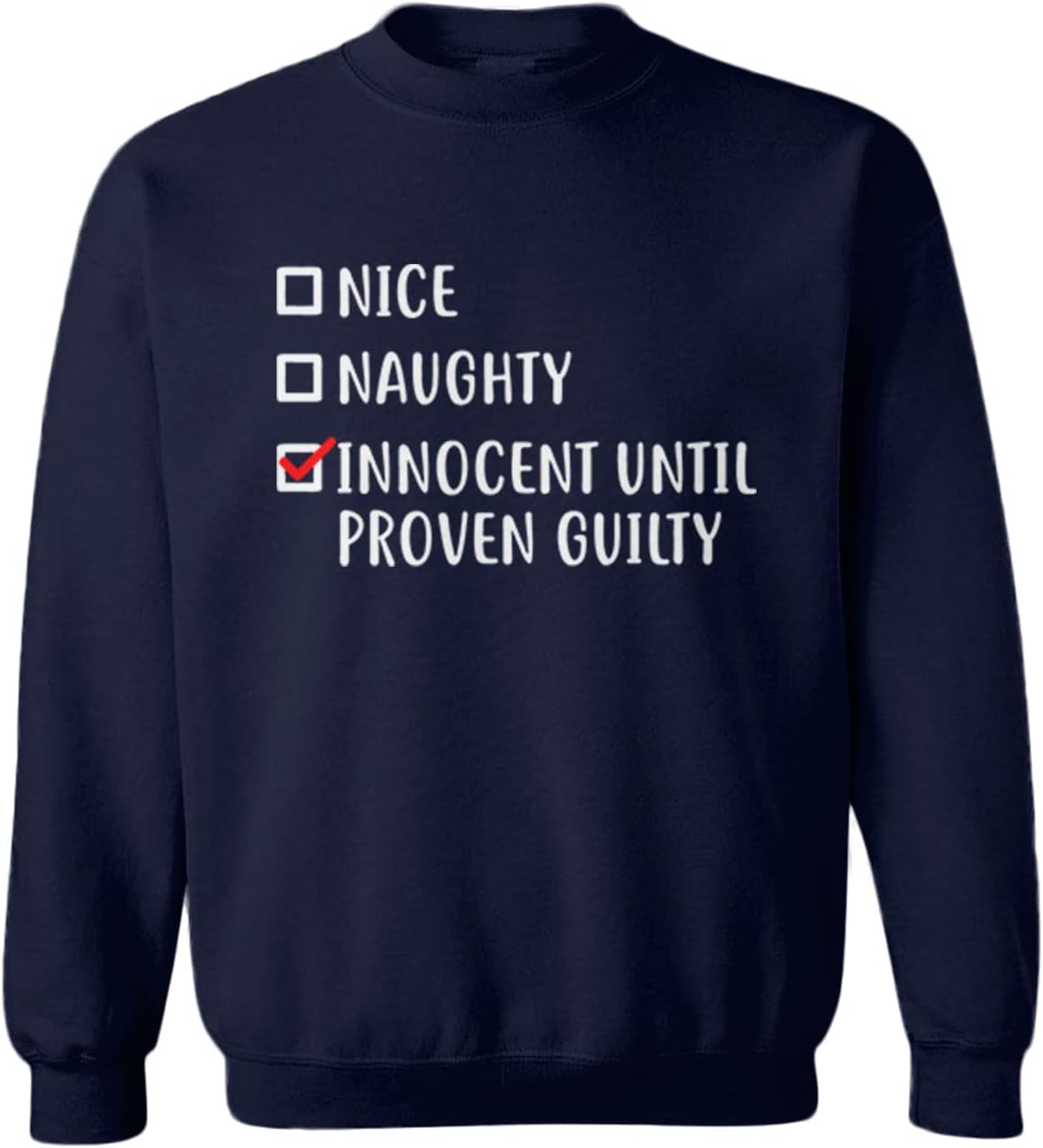 Innocent Until Proven Guilty - Checklist Toddler Fleece Crewneck Sweater