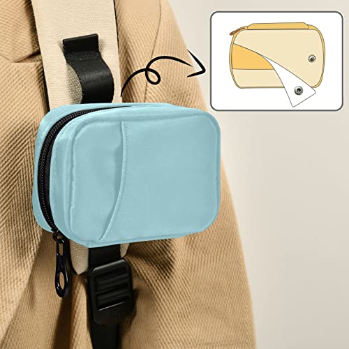 Image of Naanle Pill Box 7 Day Pill Case Travel Pill Organizer Bag with Zipper Portable Weekly Case Compact Size for Vitamin Supplement Holder, Solid Color Sky Blue