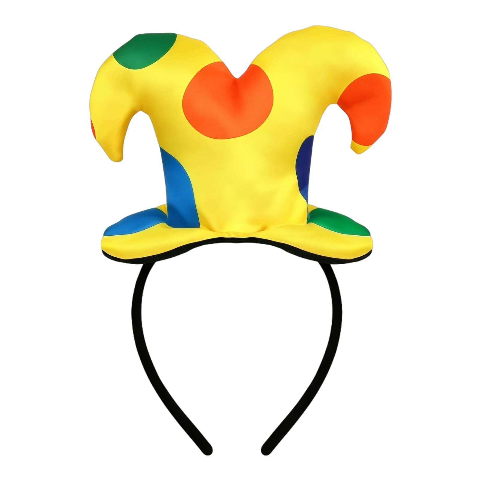 HAICN Clown Hat Headband with Curved Horn Polka Dot Headband Jester Hat Hairband Circus Show Hat Hair Accessory for Dress Up Stage Performance Costume
