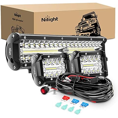 Nilight LED Light Bar Set, 12 Inch 300W Cover