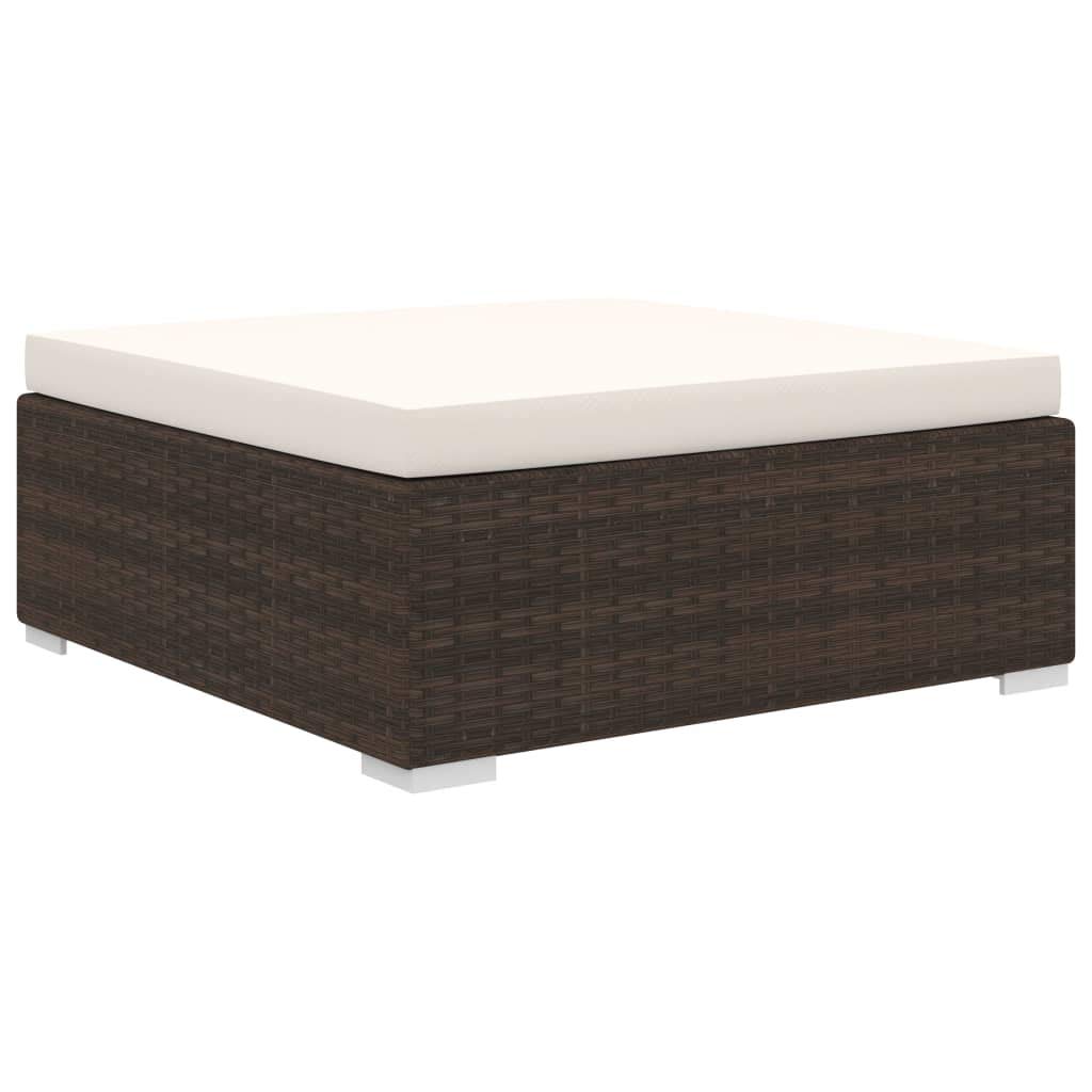 vidaXL Set Divani da Giardino 4 pz con Cuscini in Polyrattan Marrone