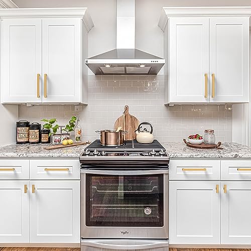 Astrée 10 Pack Gold Kitchen Handles - 128mm Stainless Steel Cupboard & Drawer Handles, 128mm Hole Center(5 Inch) - Image 3