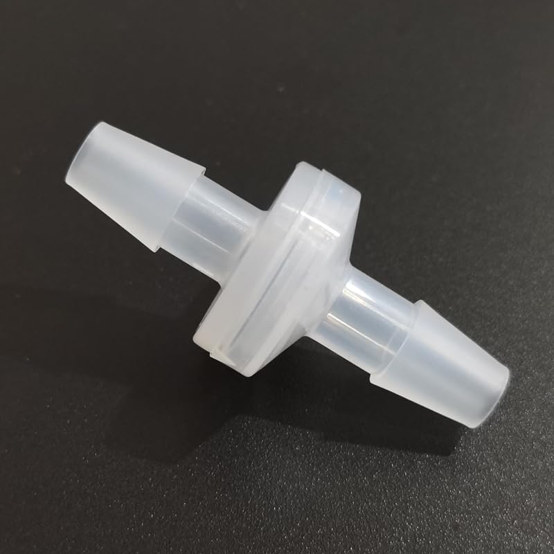 Válvula antirretorno de plástico PP de 10 piezas/válvula de retención de agua/válvula unidireccional for fluidos de gas, aire, líquidos, acuarios médicos 1/8 3/16 1/4(CDPV3L,100 Pieces)
