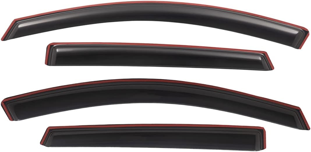 Lightronic Extra Durable Clip-on in-Channel Auto Vent Window Visor, Fits 2016-2020 Kia Sorento, UV Protection Rain Guard, Original Wind Deflector, No-Drill Easy Install, Dark Smoke, 4-Pcs