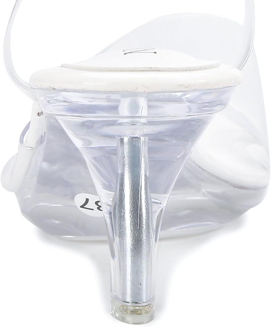 NBUUNBU Clear Strappy Heels For Women Transparent Ankle Strap Platform High Heeled Sandals Sexy Stiletto Comfortable Crystal Dress Shoes Adjustable Buckle Open Toe Pump Mules - Image 9