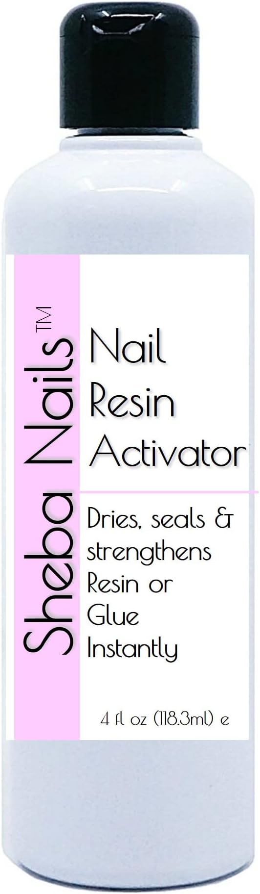 SHEBA NAILS Resin Activator 4oz Refill - Strawberry - Nail Resin Activator Spray - Cures Glue Instantly - Freon Free and Alcohol Free - Sets to A High Gloss Shine