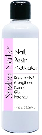 Resin Activator 4oz Refill - Strawberry - Nail Resin Activator Spray - Cures Glue Instantly - Freon Free and Alcohol Free - Sets to A High Gloss Shine