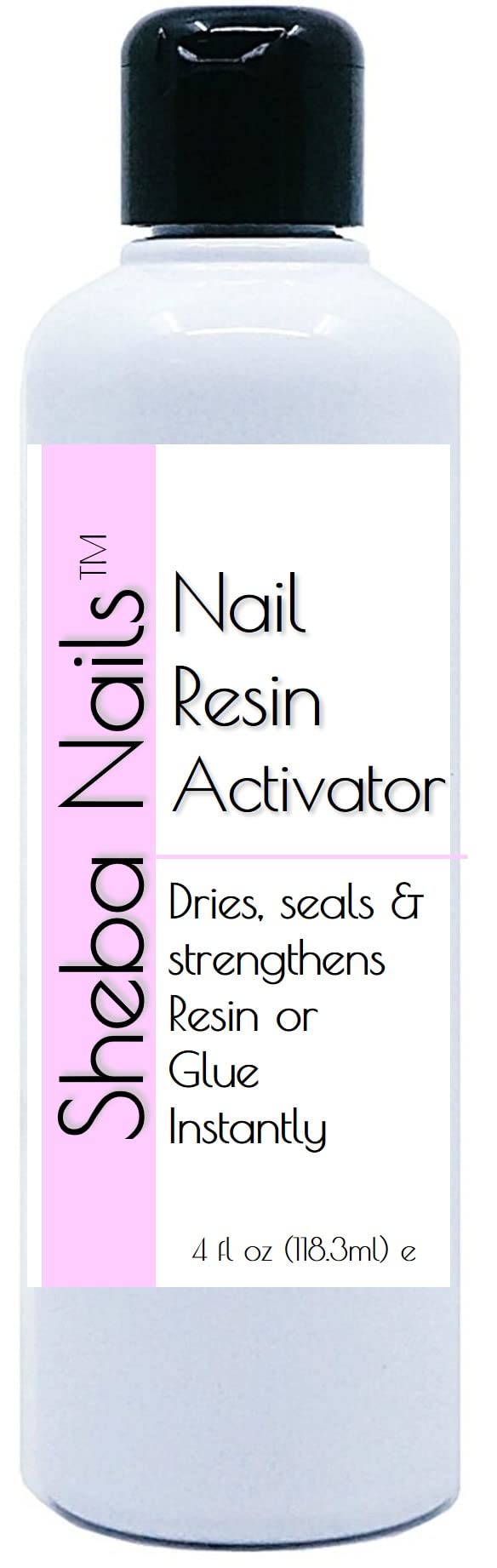 SHEBA NAILS Resin Activator 4oz Refill - Strawberry - Nail Resin Activator Spray - Cures Glue Instantly - Freon Free and Alcohol Free - Sets to A High Gloss Shine