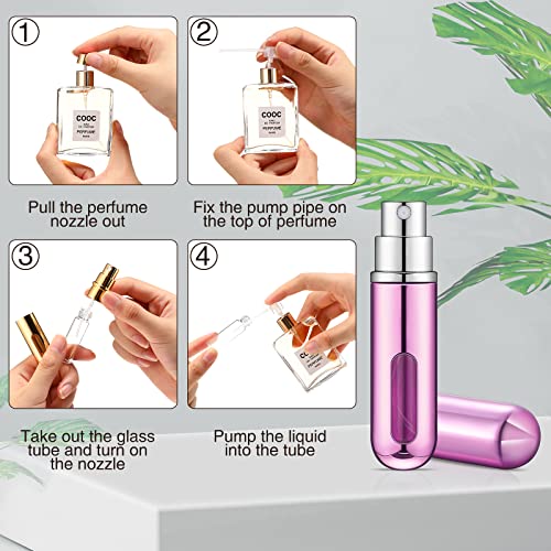 Remerry 30 Pcs 5ml Refillable Perfume Atomizer Mini Refillable Spray Bottle with 10 Refill Dispenser Pump Transfer Tool Portable Small Plastic Scent Pump Bottle for Travel Outgoing(Multi Colors)4