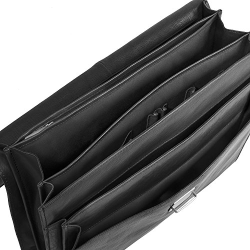 Serviette ordinateur cuir 15.4 pouces cartable porte-document - 4