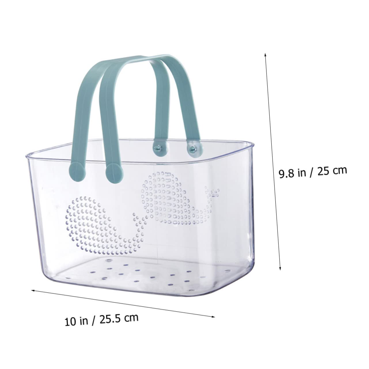 IMIKEYA Cesta de Ducha de Plástico con Asa Portátil para Baño y Dormitorio | Organizador Transparente, Base Estable en Superficie Plana, Reduce el Desorden, Uso para Gel y Vajilla