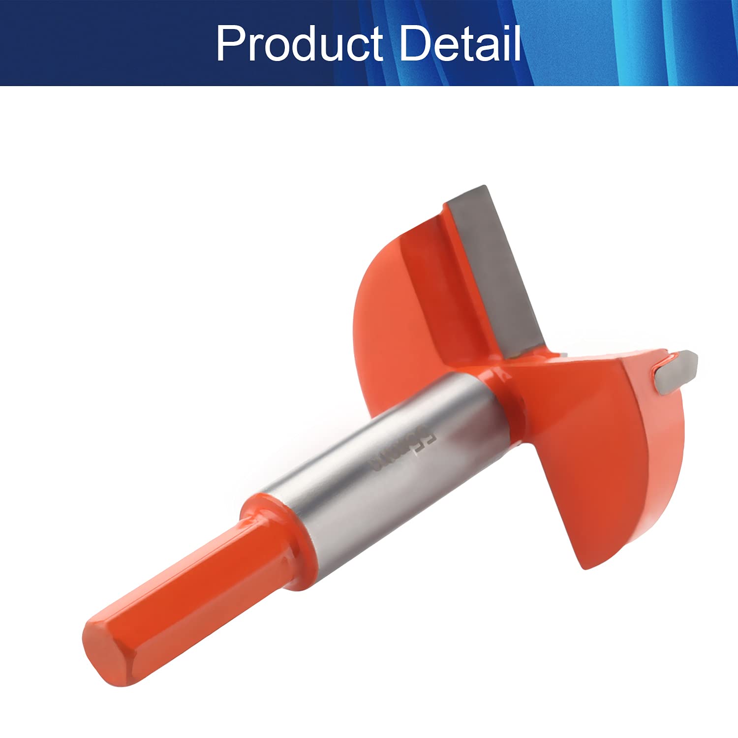 Wenheww 1Pc Forstner Drill Bits, 55mm/2.17" Carbide Wood Hole Saw Auger Opener, Woodworking Hole Saw Drilling Tool, 85mm Length 10mm Hex Handle Dia Cutter Tool for Wood Plastic Plywood, Orange