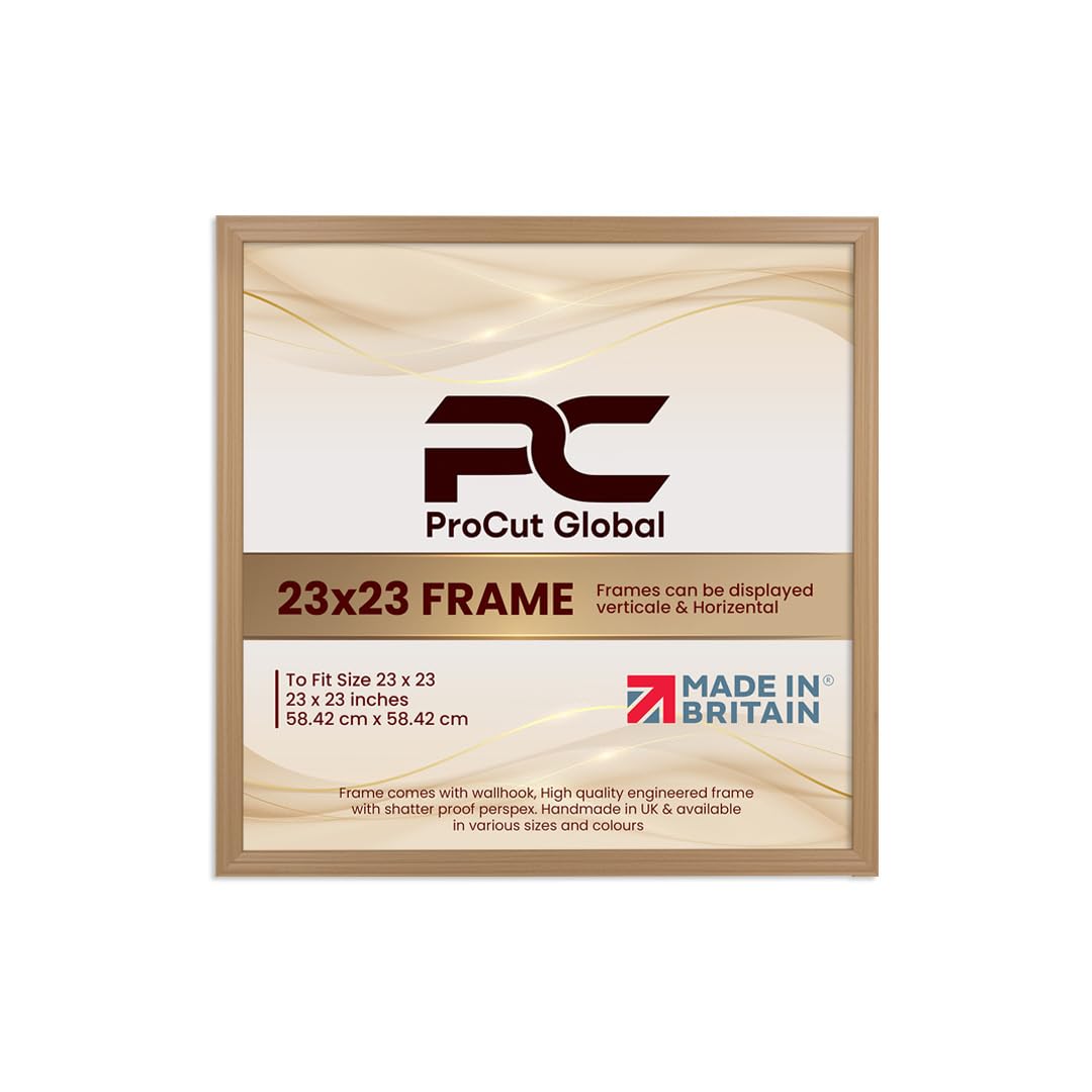 Procut Global 23x23 Country Pine Picture Frames - Classic Wooden Photo Frame with Shatterproof Perspex for Wall or Tabletop - Perfect for Posters, Certificates & Prints - Sizes & Colors Available