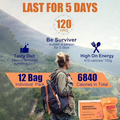 Image of Emergency Food Ration Bars, Survival Food, Peanut Flavor, 12 Pack