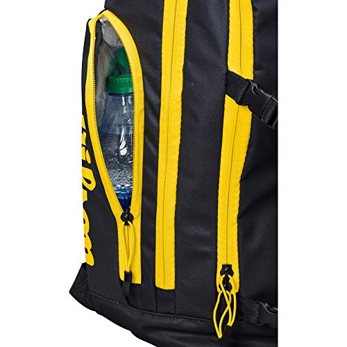 Wilson WTH121190 Mochila para Voleibol Playa AVP Bolsillo para Bebidas frías con sujeción para la Pelota, Unisex-Adult, Negro/Amarillo, Uni