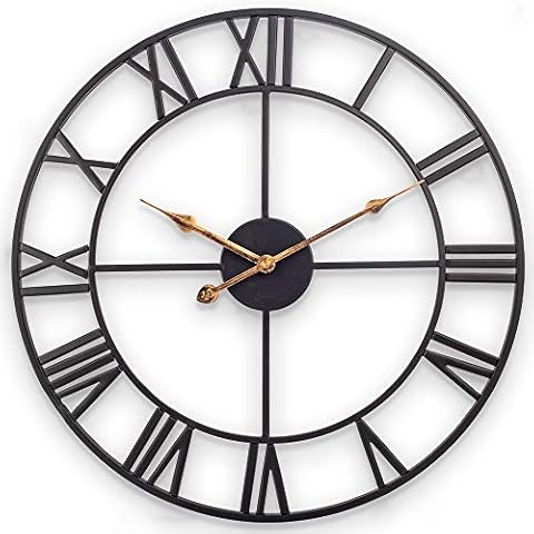 Wanduhr Groß, Leise Ohne Tickgeräusche Analog Runde Hängeuhr Cover