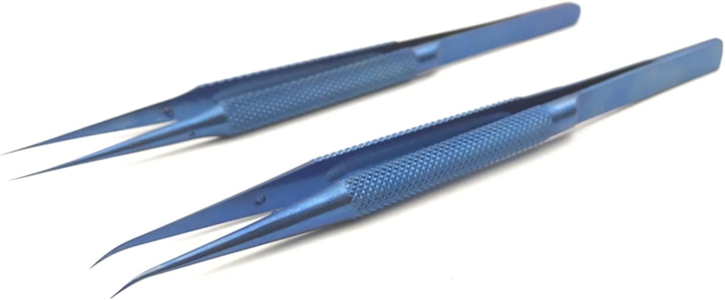 Fit for Titanium Alloy Tweezers Professional Maintenance Tool 0.15mm Edge Precision Fingerprint Tweezers Phone Mainboard Copper Wire (Tweezer Tip Type : 2Pcs in 1 Set)