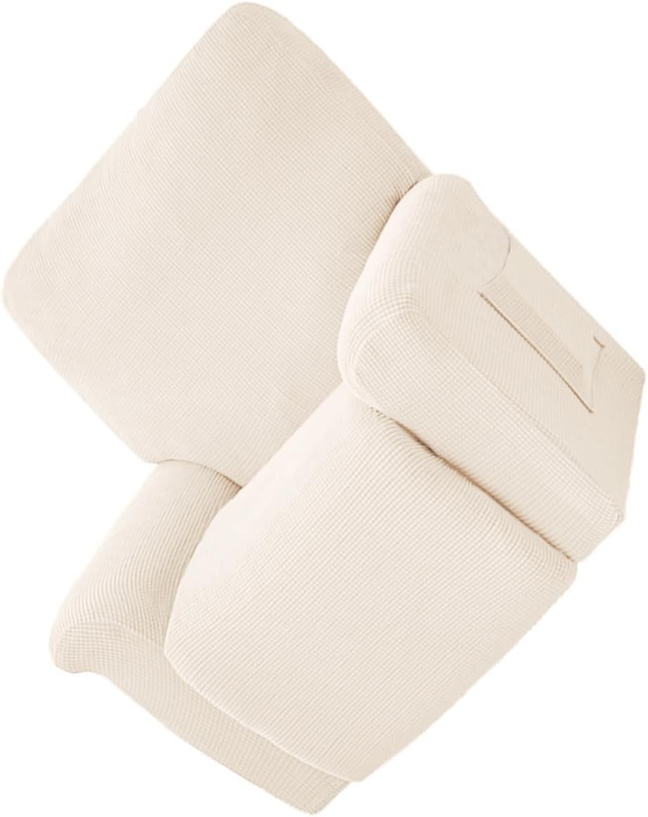 Chair Slipcover Elastic Full Coverage White Fleece Armchair Cover Stretchy Protective Seat Cover for Home Massage Sofa Recliner Use