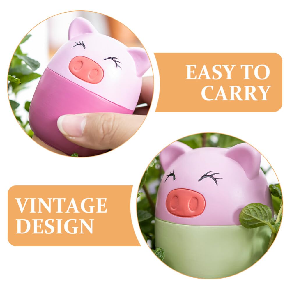 BESPORTBLE Pointes D'arrosage en Terre Cuite 4 Pièces Cochon Pointes D'arrosage Automatique Globes Animal Mignon Jardinières en Terre Cuite À Arrosage Automatique Arroseur Automatique