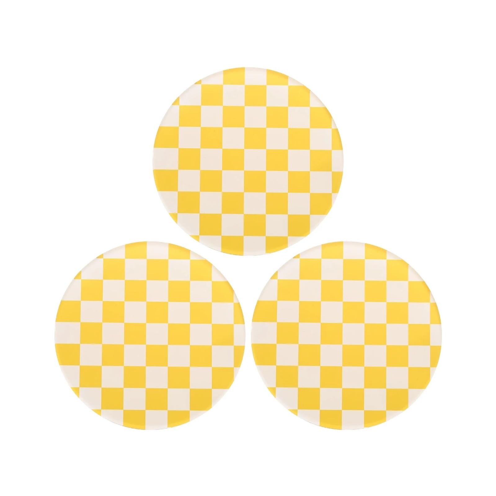 Coasters 3pcs Cup Coasters Drink Tabletop Protection Mat For Mugs And Cups Office Kitchen(Yellow)