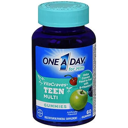 One A Day VitaCraves Teen for Him Multivitamin Gummies, Supplement with Vitamin A, Vitamin C, Vitamin D, Vitamin E and Zinc for Immune Health Support* & more, 60 Count (Pack of 2)