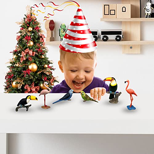 Gemini & Genius 6Pcs Bird Figurines For Kids-Tropical Bird Figures Toys - Toucan, Parrot And Flamingo. Great For Garden Decoration, Educational Toy, Cake Toppers, Party Gift For Kids #TOP6