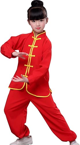 Miniatura 4 de Ropa de Kung Fu para niños, uniformes tradicionales de Tai Chi para niños y niñas, traje de manga larga con alas de arte marcial chino