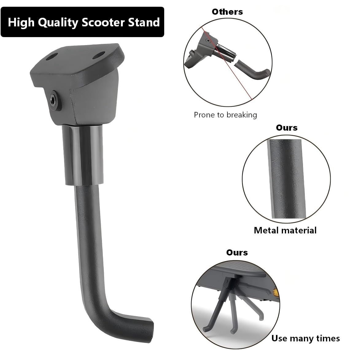 Becharge Soporte para Patinete Eléctrico M365, Compatible con Pro2/M365/M365 Pro/Scooter 3/Essential 1S, Aleación de Aluminio