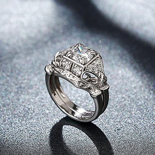 Jeulia Vintage Milgrain Round Cut Sterling Silver Ring Set Wedding Engagement Anniversary Promise Ring Bridal Sets for Women With Jewelry Box3