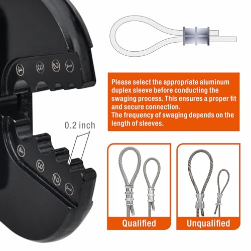 iCrimp Wire Rope Crimping Tool for Aluminum Oval Sleeves, Double Sleeves, Crimping Loop sleeve from 3/64-inch to 1/8-inch