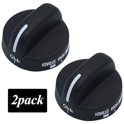 AMI PARTS 8273103 Range Control Knob Replacement Part - Compatible with Whirlpool Gas Stove - Replace WP8273103 AP6012363 (2pcs Black)