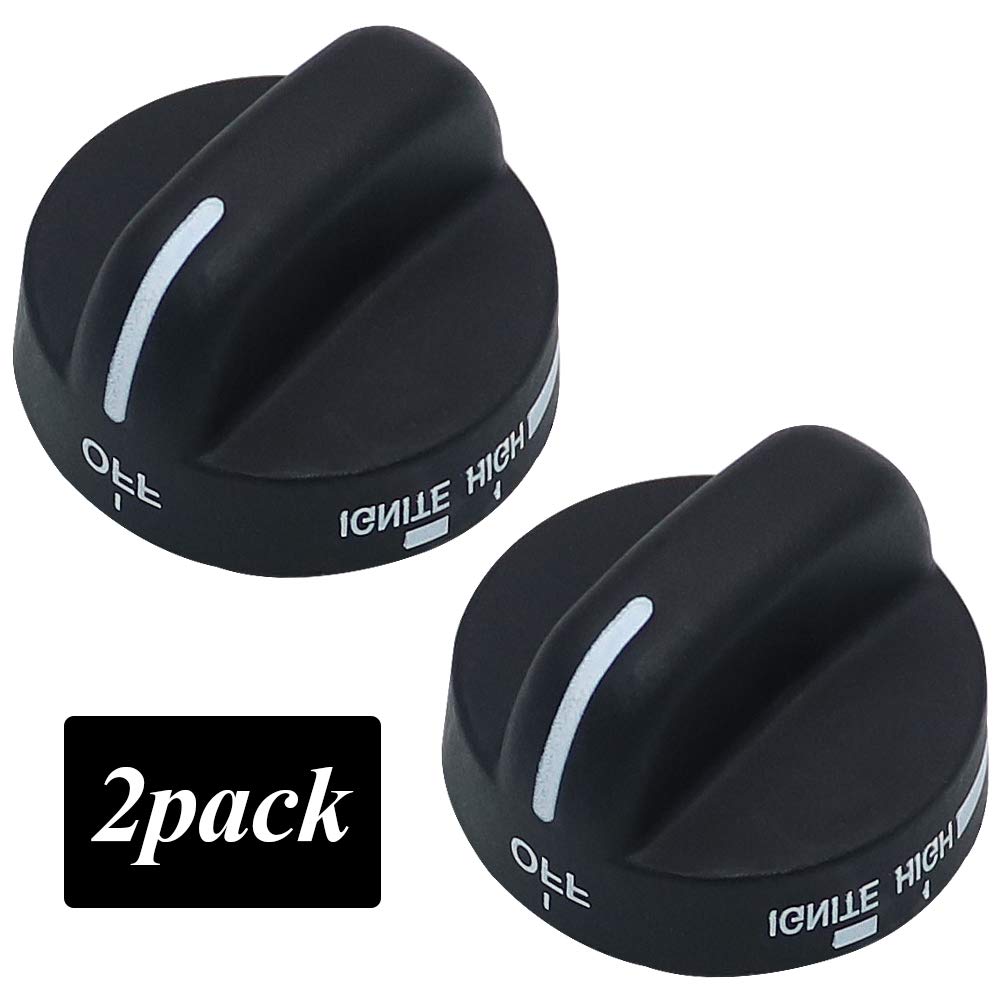 AMI PARTS 8273103 Range Control Knob Replacement Part - Compatible with Whirlpool Gas Stove - Replace WP8273103 AP6012363 (2pcs Black)