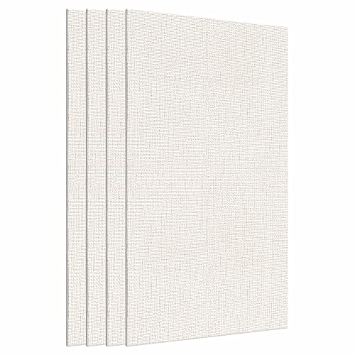 Image of Scholar Art Hobby Series 04 Oz (230 GSM) 100% Cotton Canvas Panel Board for Painting (White Blank Canvas Boards for Acrylic Paint, Oil Paint, Wet & Dry Media) | 05 inchx07 inch (12.5x17.5 cm), Pack of 4